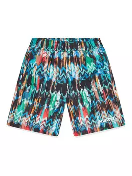 Шорты для плавания Missoni Kids с зигзагообразным принтом, синий