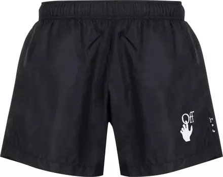 Шорты для плавания Off-White Hand Off Swimshorts 'Black/White', черный
