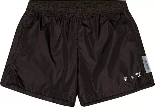 Шорты для плавания Off-White Logo Swimshorts 'Black/White', черный