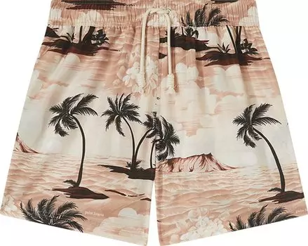 Шорты для плавания Palm Angels Hawaiian Dream Swimshorts 'Beige/Black', кремовый