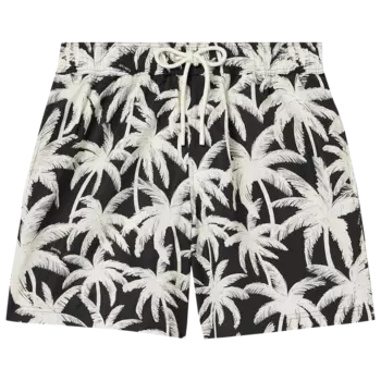Шорты для плавания Palm Angels Palms All Over 'Black/Off White', черный