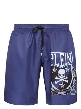 Шорты для плавания Philipp Plein с принтом Skull&Bones, синий