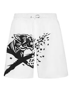 Шорты для плавания Plein Sport Board Shorts, белый