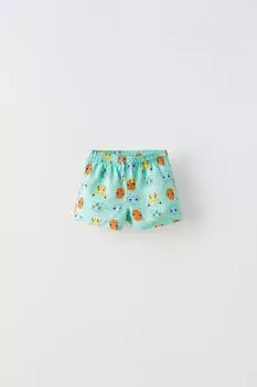 Шорты для плавания pokmon nintendo ZARA, зеленый
