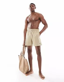 Шорты для плавания Polo Ralph Lauren Traveler icon logo бежевого цвета