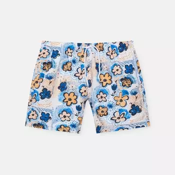 Шорты для плавания Pull&Bear Blue Floral Print, мультиколор