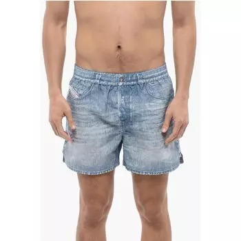 Шорты для плавания RED TAG BMBX-KEN-37 с принтом с эффектом денима Diesel, Blue