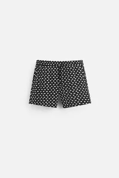 Шорты для плавания с абстрактным принтом ZARA, черный