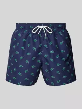 Шорты для плавания с эластичным поясом Lacoste, темно-синий