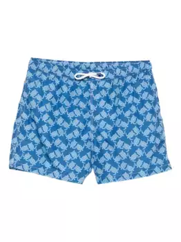 Шорты для плавания с черепаховым принтом Fedeli, синий