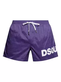 Шорты для плавания с логотипом и завязками DSQUARED2, фиолетовый