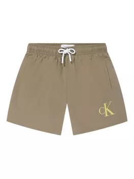 Шорты для плавания с монограммой CK Calvin Klein Kids, зеленый