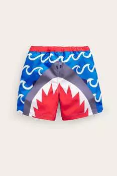 Шорты для плавания с мотивом акулы Boden, синий