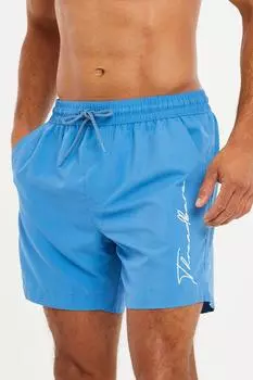Шорты для плавания с надписью «Emblem» по бокам Threadbare, синий