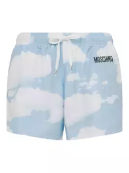 Шорты для плавания с облачным принтом Moschino, синий