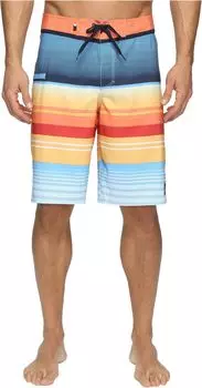 Шорты для плавания с полосками на каждый день, размер 21 дюйм Quiksilver, цвет Nasturticm