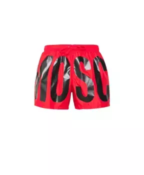 Шорты для плавания с принтом логотипа Moschino, красный