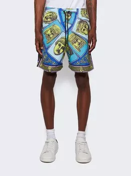 Шорты для плавания с принтом «Маска» Versace, цвет Acid Green And Teal