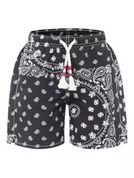 Шорты для плавания с принтом пейсли MC2 Saint Barth Kids, черный