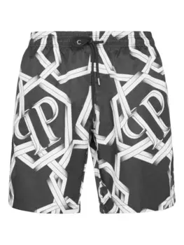 Шорты для плавания с принтом Philipp Plein, черный