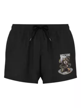 Шорты для плавания с принтом плюшевого мишки Moschino, черный