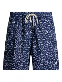 Шорты для плавания с принтом Polo Ralph Lauren, синий