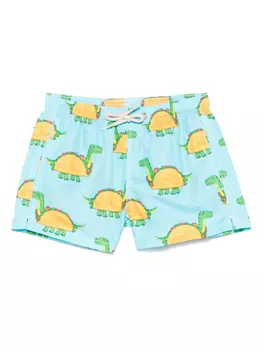 Шорты для плавания с принтом «Такозавр» MC2 Saint Barth Kids, синий