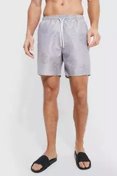 Шорты для плавания с принтом высокого дракона Boohoo, серый