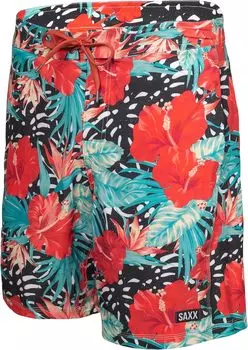 Шорты для плавания SAXX UNDERWEAR Betawave 2-in-1 9" Boardie with Hydro Liner, цвет Red Hibiscus