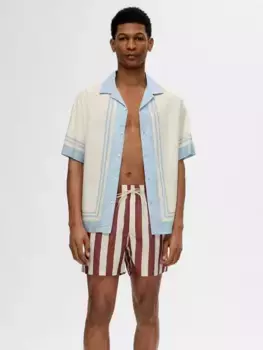 Шорты для плавания SELECTED HOMME Stripe, цвет burnt/henna/egret