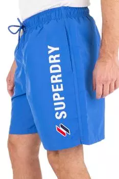 Шорты для плавания - синие - слоган SUPERDRY, синий
