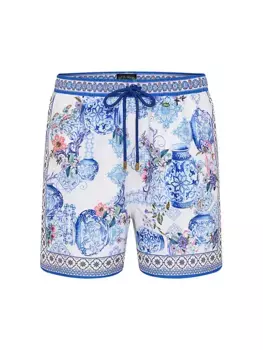 Шорты для плавания средней длины с цветочным принтом Camilla, цвет positano
