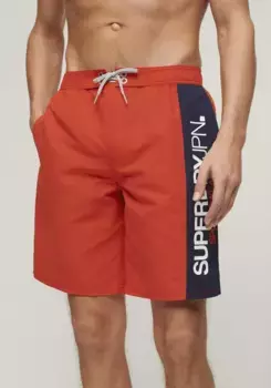 Шорты для плавания Superdry "SD-SPORTSWEAR LOGO 19" BOARDSHORT", красный