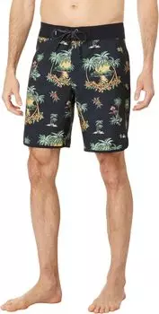 Шорты для плавания Surfsilk с фестонами 19 дюймов Quiksilver, цвет Black Palm Spritz