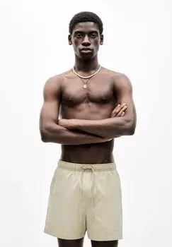 Шорты для плавания TEXTURED PULL&BEAR, серо-коричневый