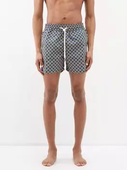 Шорты для плавания trelia из переработанного волокна с геометричным принтом Frescobol Carioca, синий