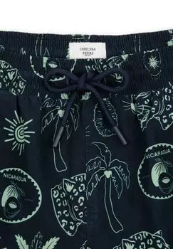 Шорты для плавания Tropical Holiday Print Chelsea Peers, темно-синие