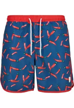 Шорты для плавания URBAN CLASSICS " Urban Classics Men's Pattern Retro Swim Shorts", цвет Pepperoni Aop