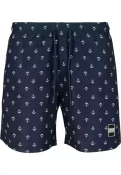 Шорты для плавания URBAN CLASSICS " Urban Classics Men's Pattern Swim Shorts", цвет морской волны