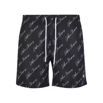 Шорты для плавания URBAN CLASSICS " Urban Classics Men's Pattern Swim Shorts", цвет Blackscriptlogo