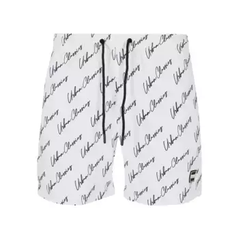 Шорты для плавания URBAN CLASSICS " Urban Classics Men's Pattern Swim Shorts", цвет Whitescriptlogo