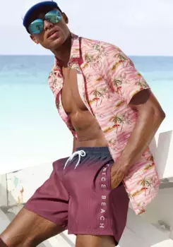 Шорты для плавания Venice Beach, градиентный цвет, бордовый