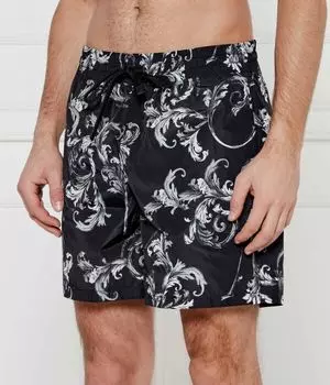 Шорты для плавания Versace Jeans Couture в стиле барокко, черный
