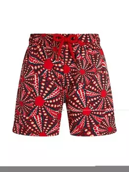 Шорты для плавания Vilebrequin Kids с графическим принтом, красный