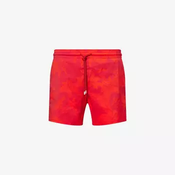 Шорты для плавания Vilebrequin Moorise с цветочным принтом, красный