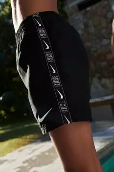 Шорты для плавания Volley 4 дюйма с логотипом Nike, черный