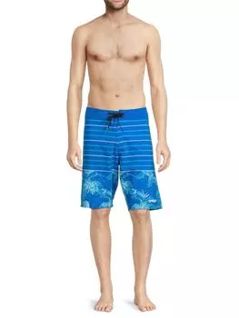 Шорты для плавания в цветочную полоску в стиле ретро Oakley, цвет Light Blue
