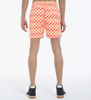 Шорты для плавания в красно-оранжевую клетку THE KOOPLES, цвет Orange Red