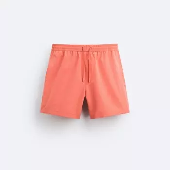Шорты для плавания Zara Regular Seersucker, коралловый