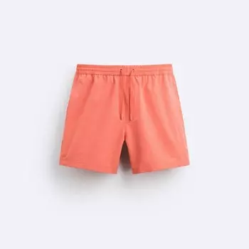 Шорты для плавания Zara Regular Seersucker, коралловый